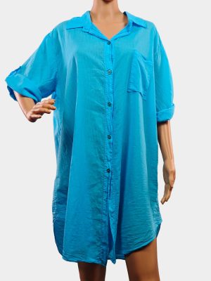 Дамска риза едноцветна с яка